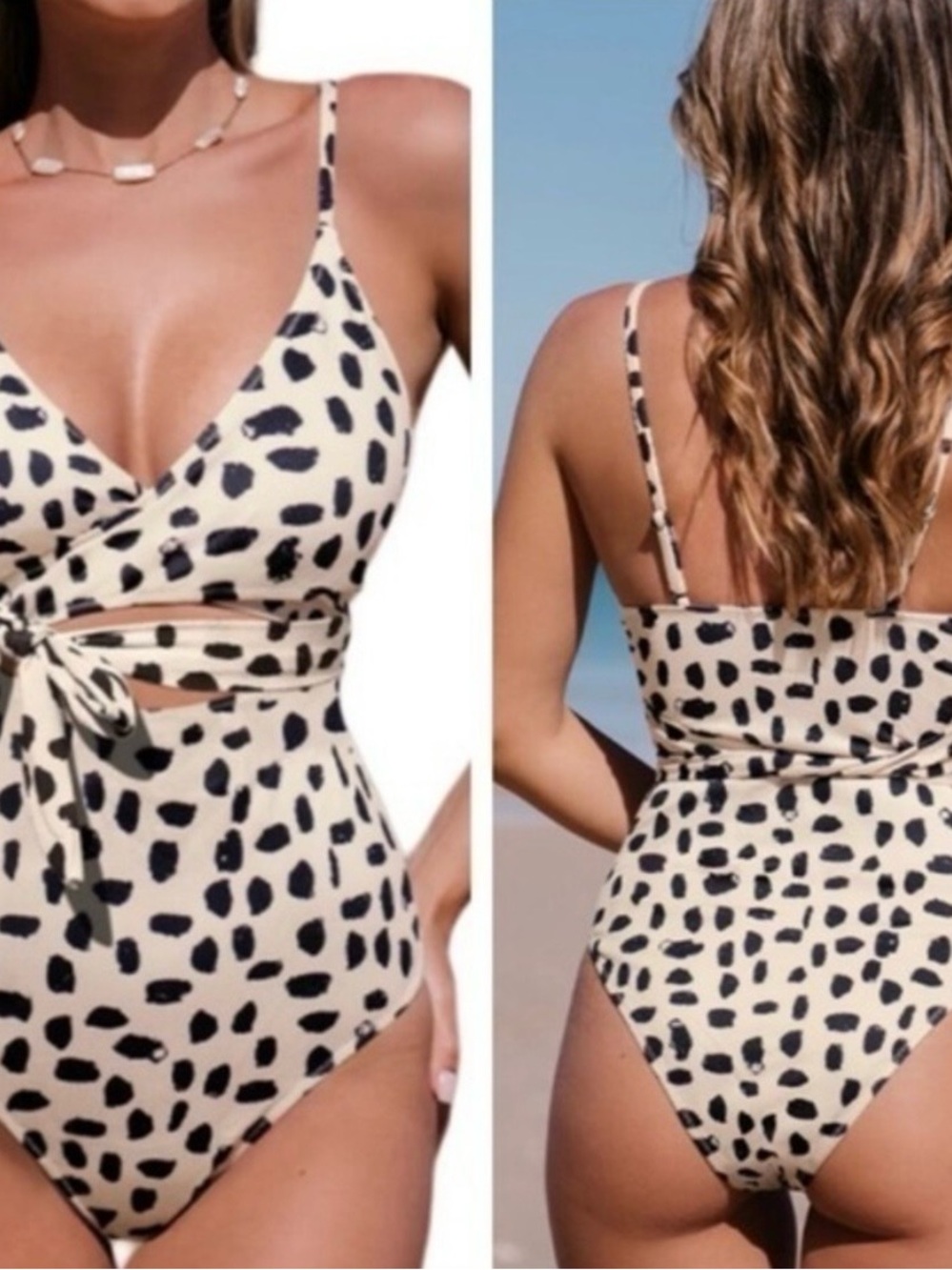 Aerie Full Coverage Animal Print Wrap One Piece Tie Waist Swimsuit